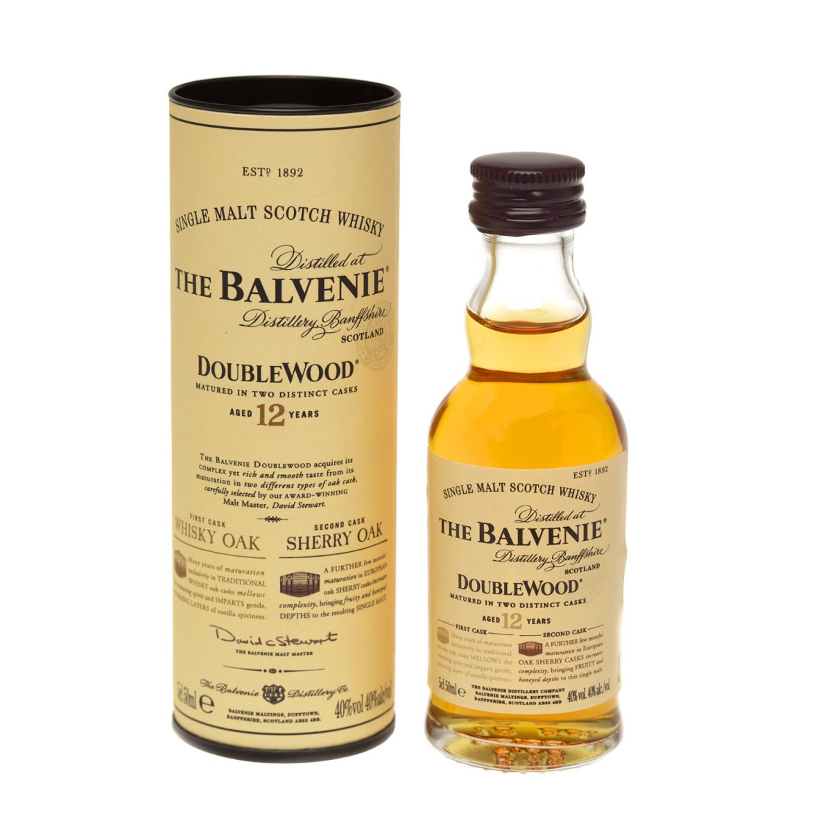 Balvenie 12 yo Doublewood Single Malt Scotch 5cl Miniature - Click Image to Close